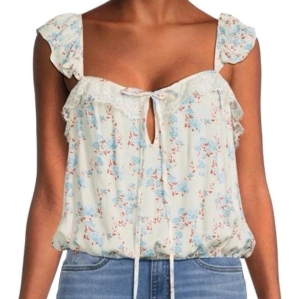 Free People Tops - New- Free People Bodysuit Medium Take It Away Intimately Ivory Floral
